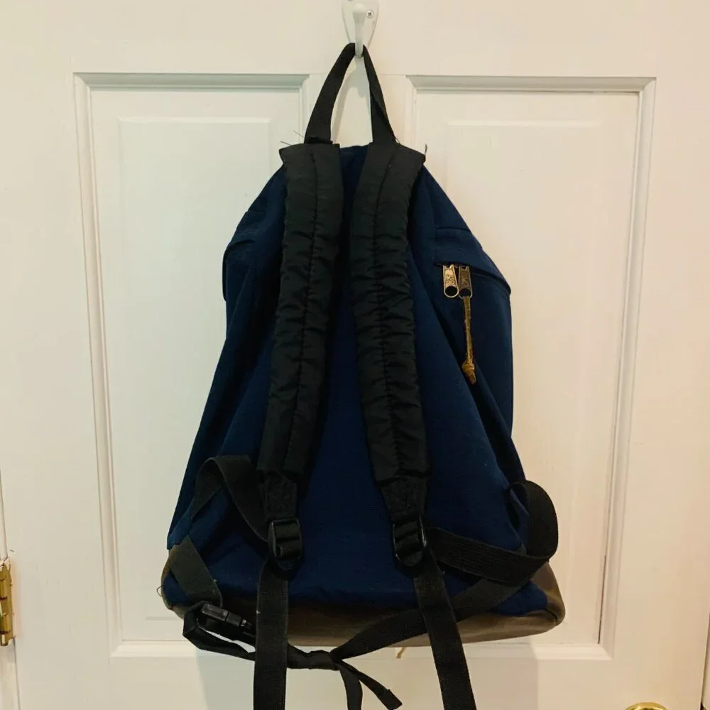 Vintage JanSport Southwest Geometric Pattern Bag BACKPACK Leather 90's 1990
